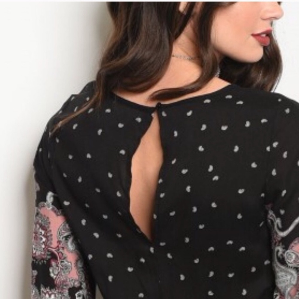 BLACK PAISLEY ROMPER - Picture 7 of 8